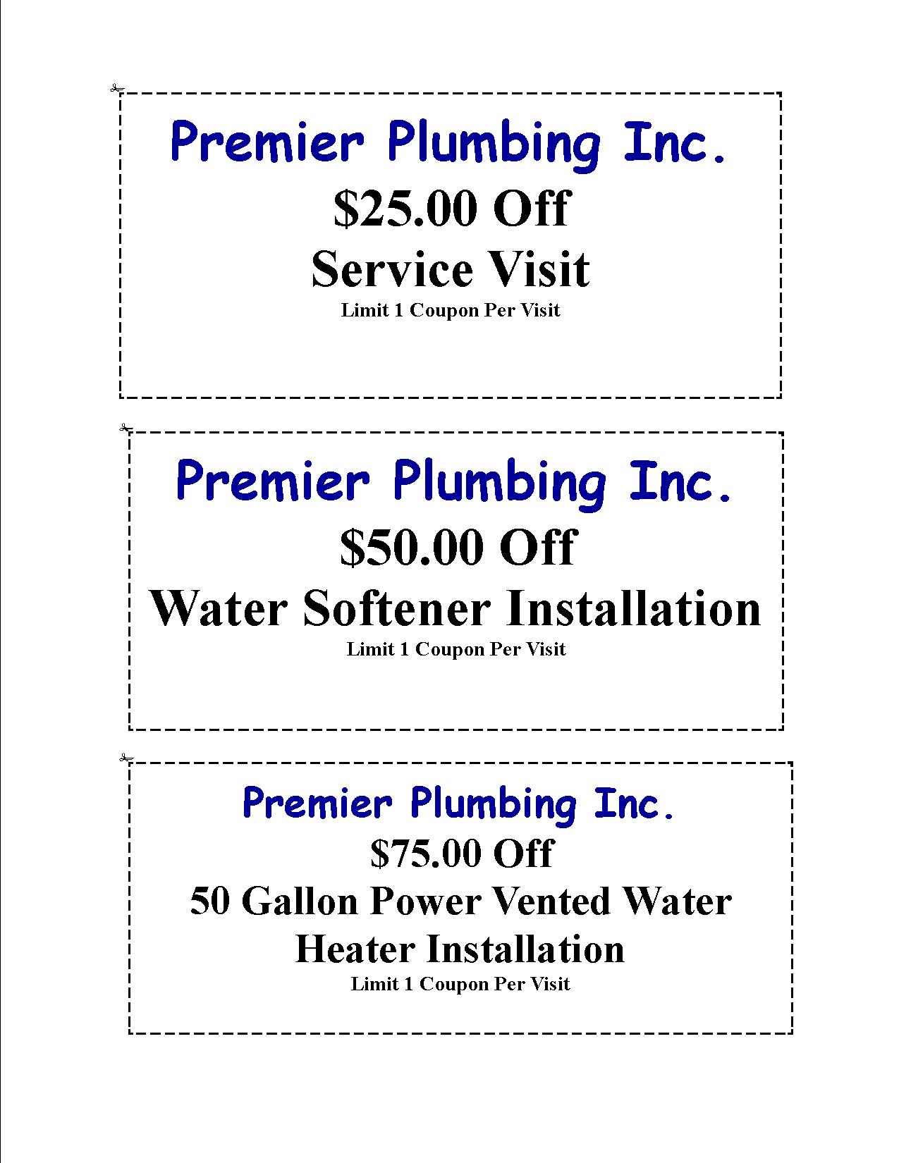 Premier Plumbing Coupons Premier Plumbing, Inc Service & Deals